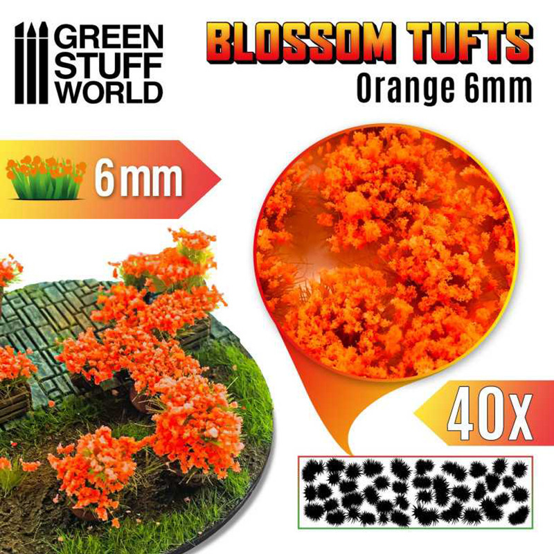 Touffes de Fleurs (6mm) - Orange - Flocage (-10%)