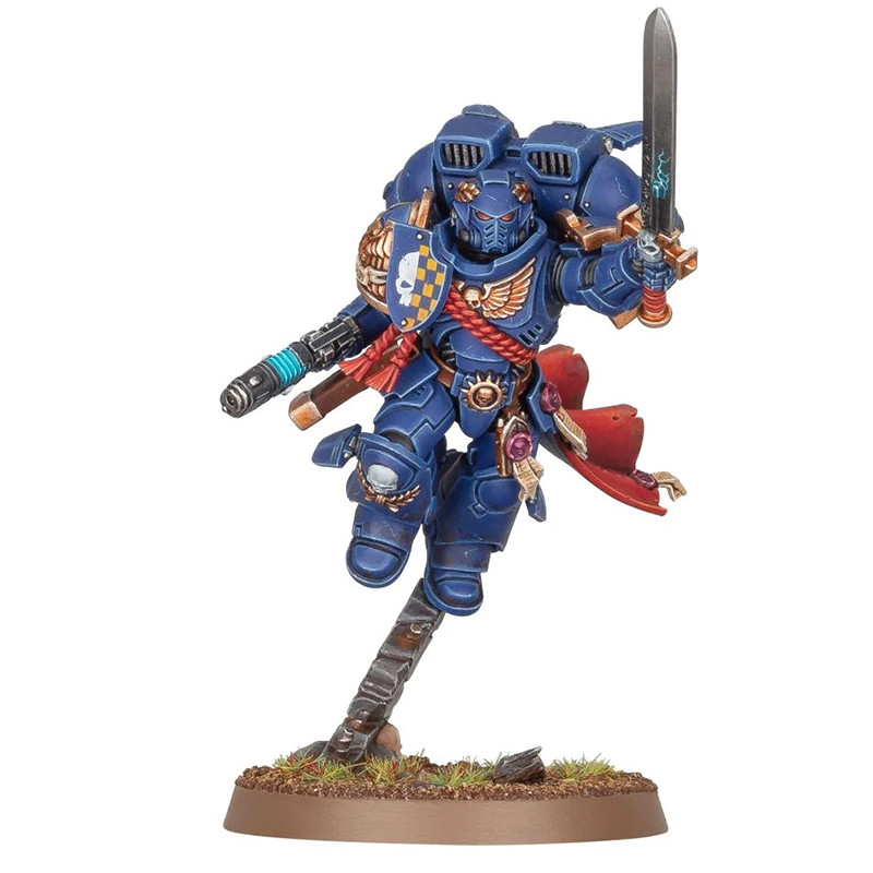 Figurine Warhammer 40 000 – Space Marine Captain Avec Jump Pack Et Relic Shield – Kit Plastique 23 Pièces, Base 40 Mm – à Assembler Et Peindre