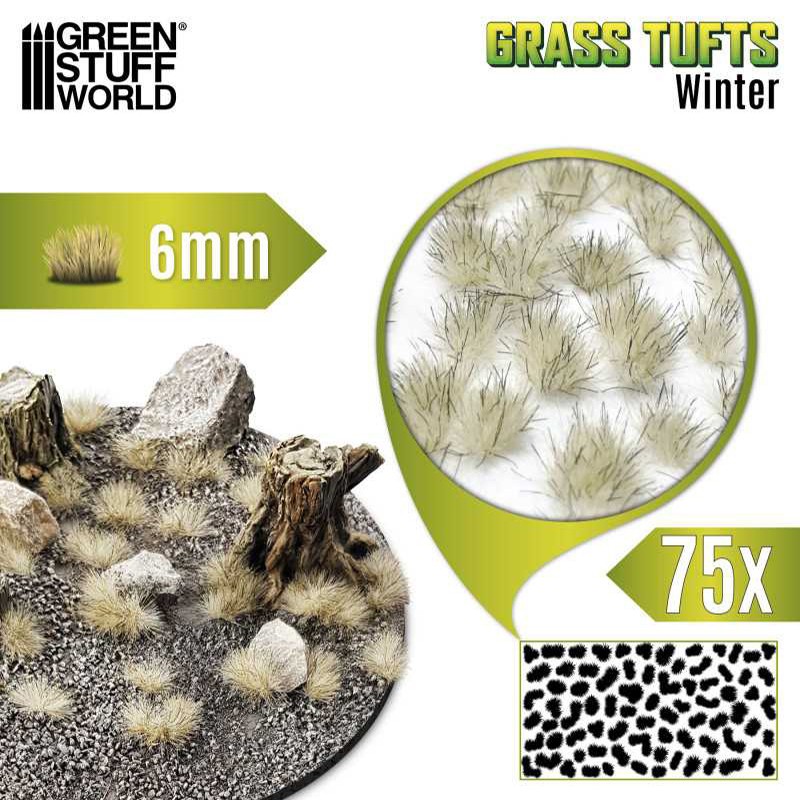 Touffes d'herbe (6mm) - Blanc Hiver - Flocage (-10%)