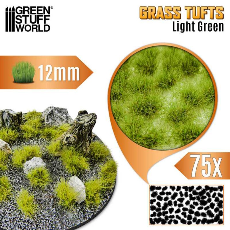 Touffes d'Herbe (12mm) - Vert Clair - Flocage (-10%)