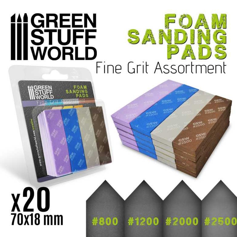 Eponge de Ponçage Flexible - Assortiment de FIN GRAIN x20 (-5%) - Outils
