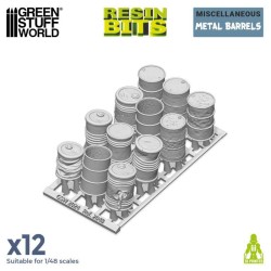 Set imprimé en 3D - Barils Métalliques (12x ) - Résine (-5%)