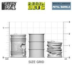 Set imprimé en 3D - Barils Métalliques (12x ) - Résine (-5%)