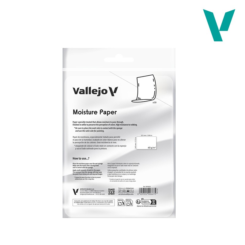 30 Feuilles de Papier Rétenteur d'Humidité - Vallejo 30 Feuilles de Papier Rétenteur d'Humidité - Vallejo