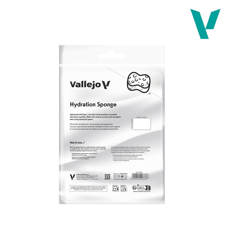 2 Éponges d'Hydratation Réutilisables - Vallejo 2 Éponges d'Hydratation Réutilisables - Vallejo