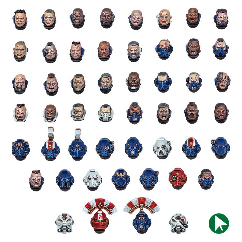 Têtes de Space Marine - Space Marine