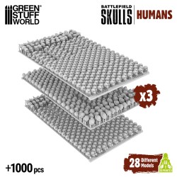 1000x Crânes Humains en Résine 1:48 -1:35 (-5%)
