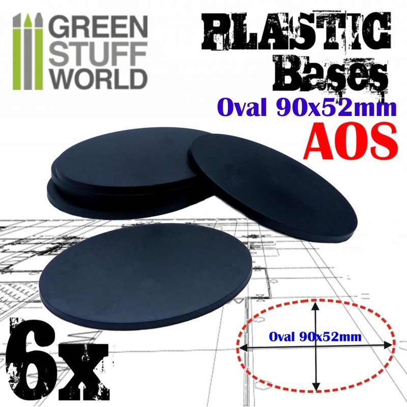Socles Plastiques Ovale (90x52mm) AOS - Socles