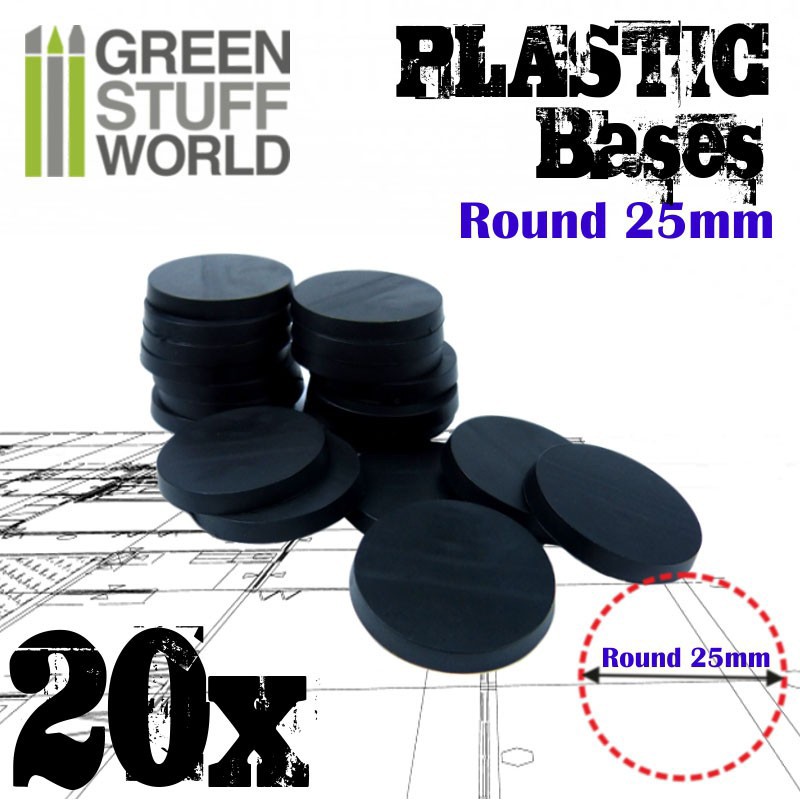 Socles Plastiques ROND 25mm - Socles