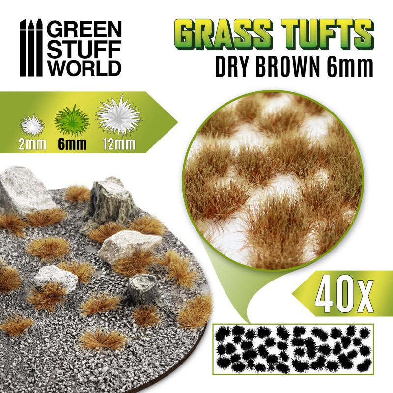 Touffes d'herbe (6mm) - Brun Sec - Flocage (-10%)